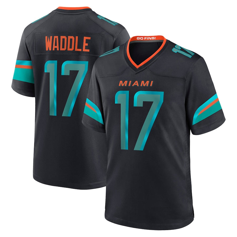 Kooe M.Dolphins #17 Jaylen Waddle Player Blue Rivalries Collection Game Stitched Jerseys