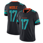 Kooe M.Dolphins #17 Jaylen Waddle Player Blue Rivalries Collection Vapor Limited Stitched Jerseys