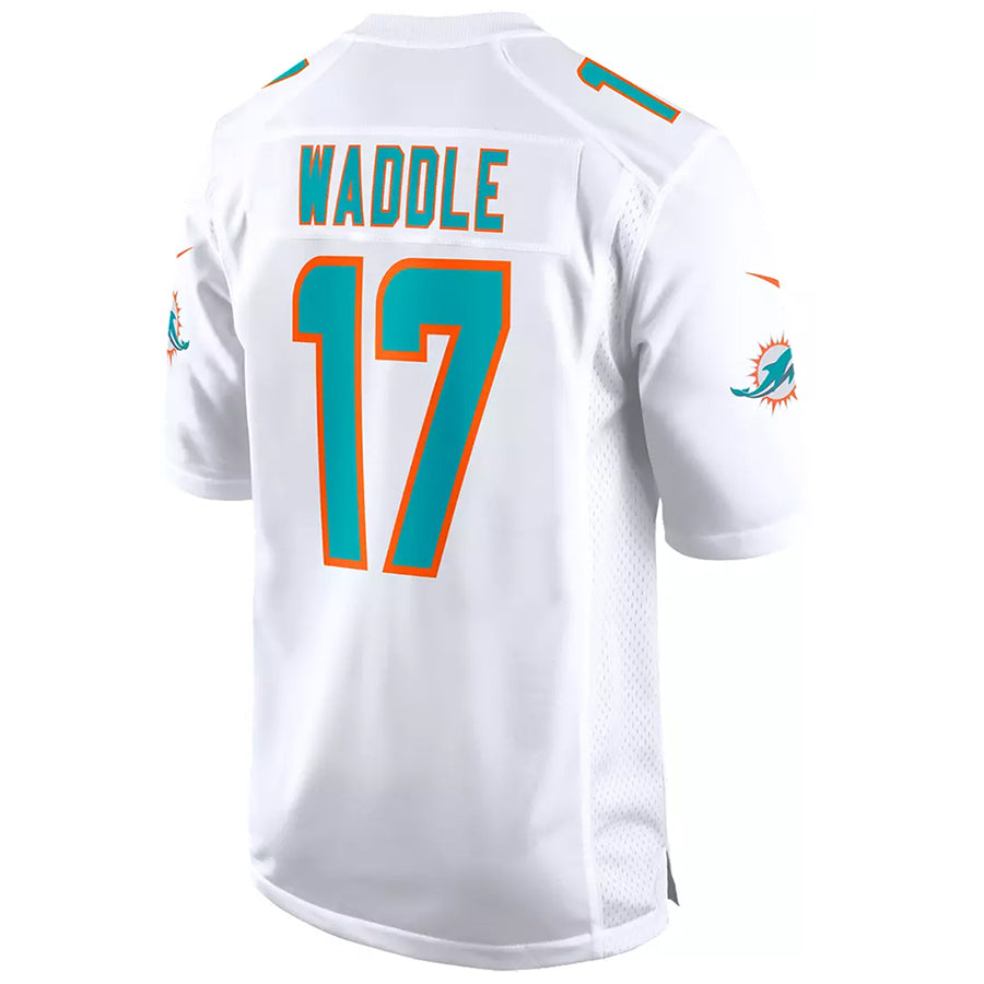 Kooe M.Dolphins #17 Jaylen Waddle Player White Home Game Stitched Jerseys