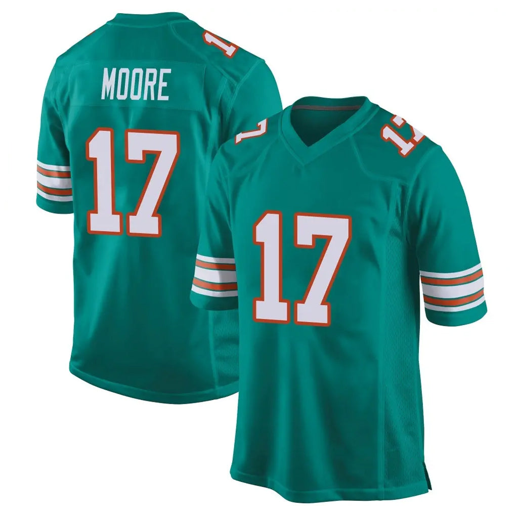Kooe M.Dolphins #17 Trey Moore Player Aqua Alternate Home Game Stitched Jerseys