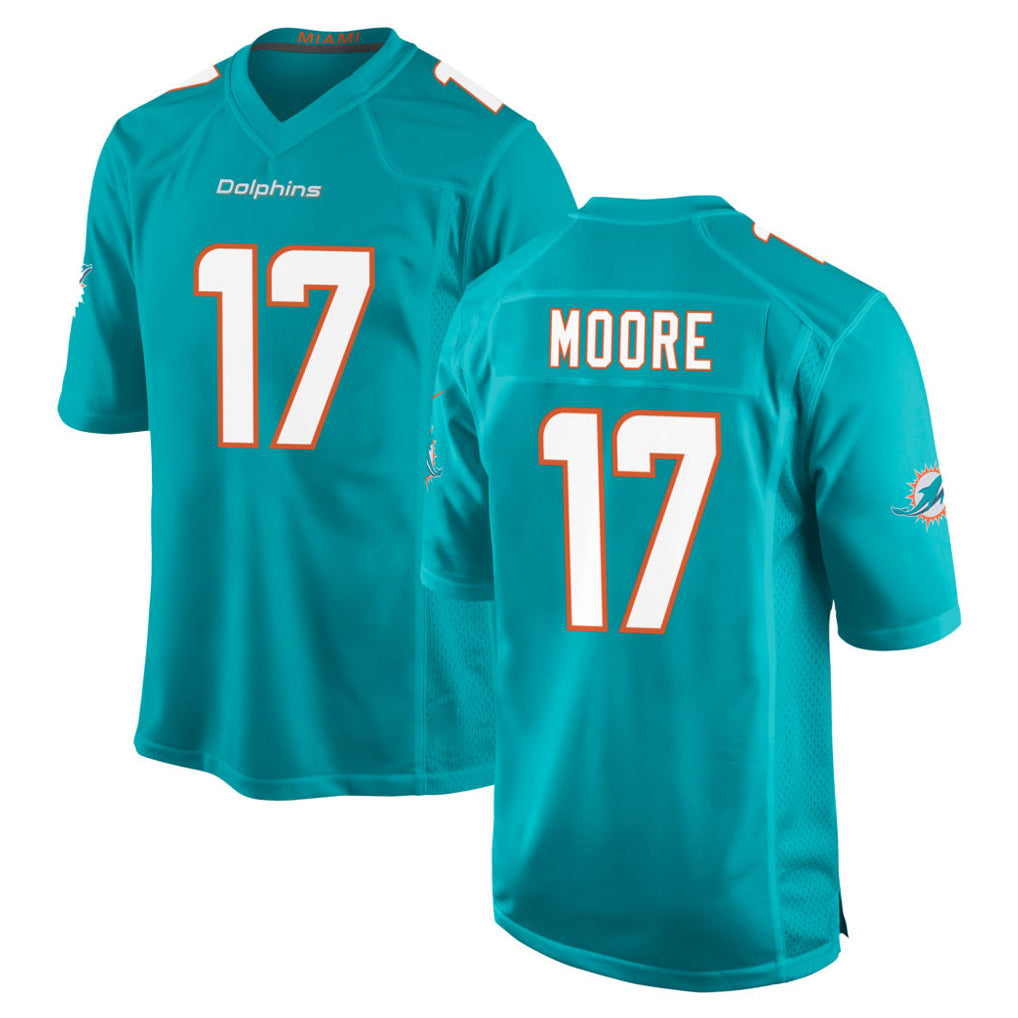 Kooe M.Dolphins #17 Trey Moore Player Aqua Home Game Stitched Jerseys