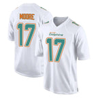 Kooe M.Dolphins #17 Trey Moore Player White Fashion Home Game Stitched Jerseys