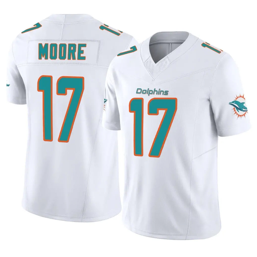 Kooe M.Dolphins #17 Trey Moore Player White Limited Vapor F.U.S.E. Home Game Stitched Jerseys