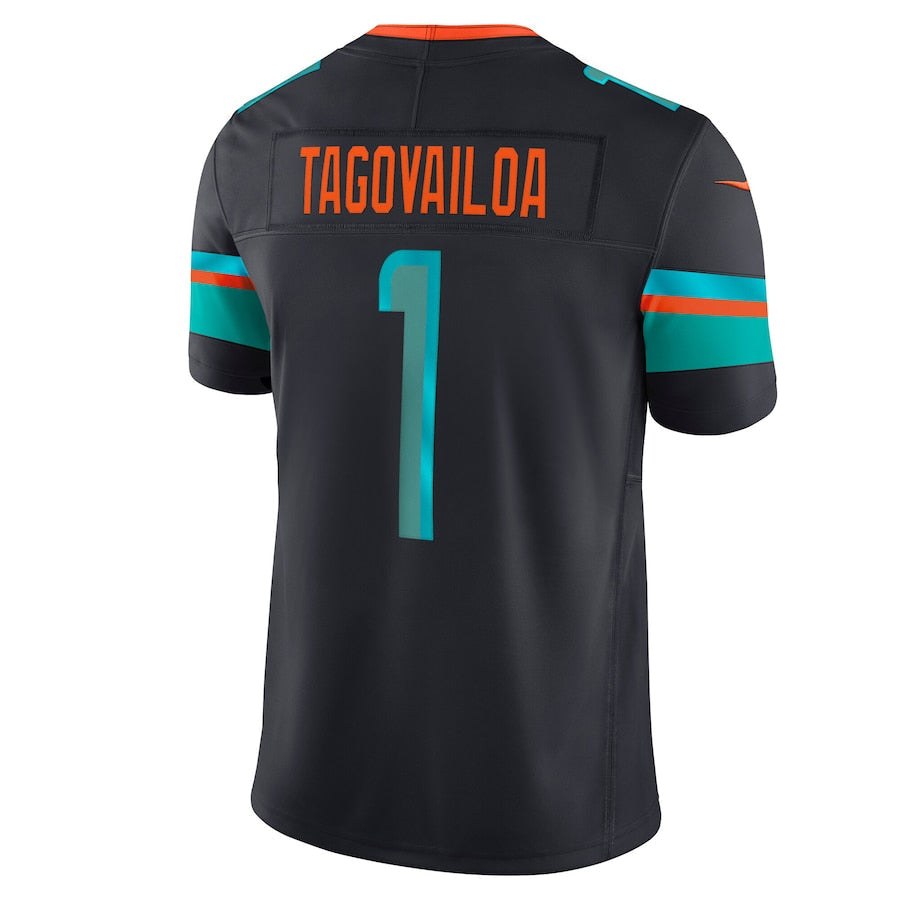 Kooe M.Dolphins #1 Tua Tagovailoa Player Blue Rivalries Collection Vapor Limited Stitched Jerseys