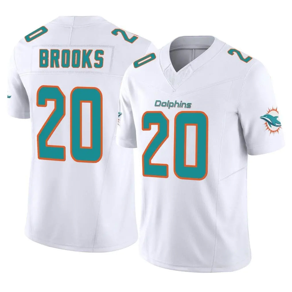 Kooe M.Dolphins #20 Jordyn Brooks Player White Limited Vapor F.U.S.E. Home Game Stitched Jerseys