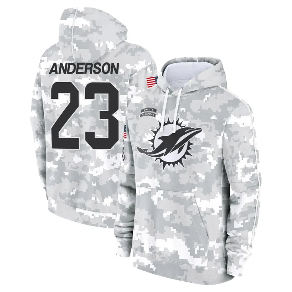 Kooe M.Dolphins #23 Zayne Anderson Player Arctic Camo Salute to Service Hoodies Limited Game Stitched Jerseys