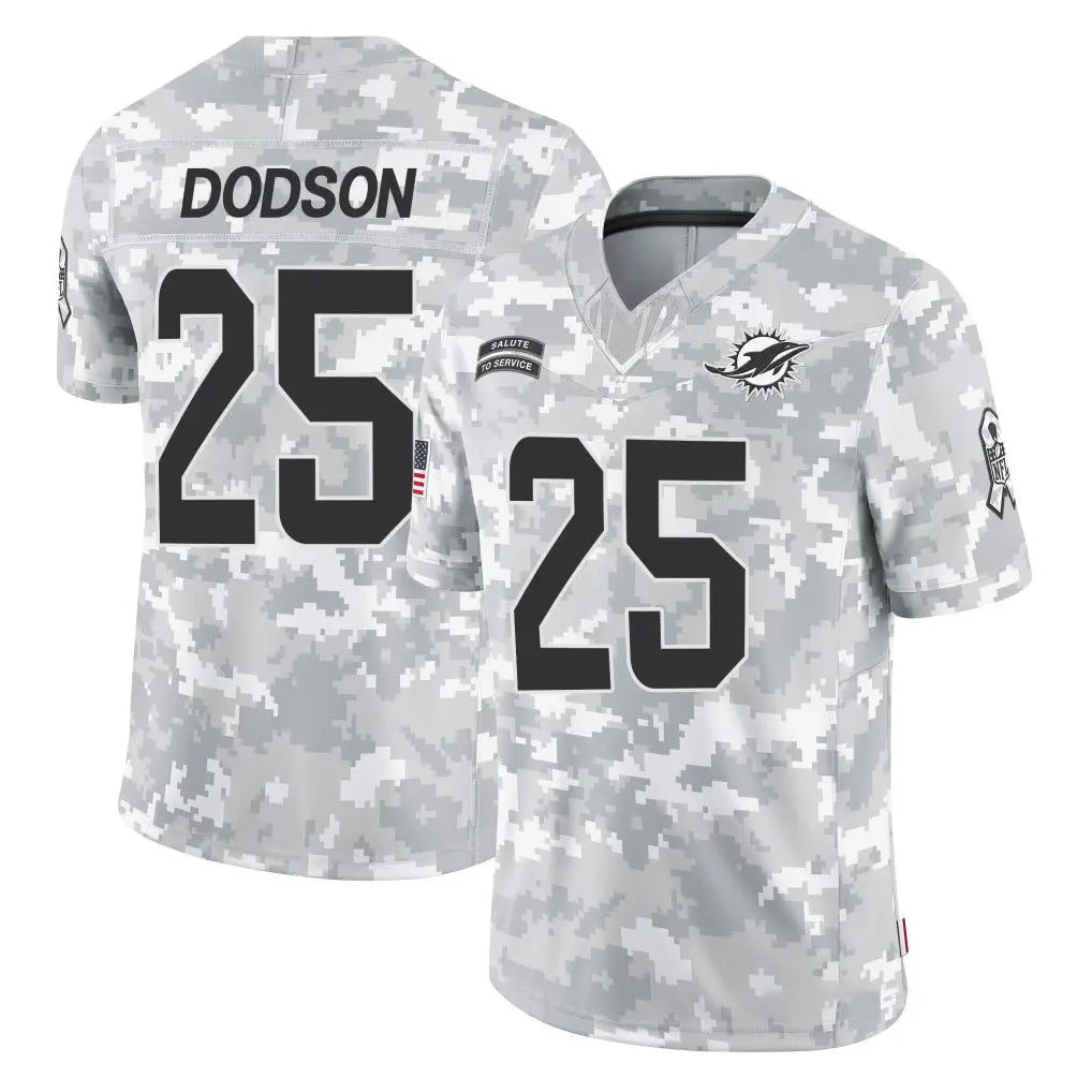 Kooe M.Dolphins #25 Tyrel Dodson Player Arctic Camo Salute To Service Limited Game Stitched Jerseys