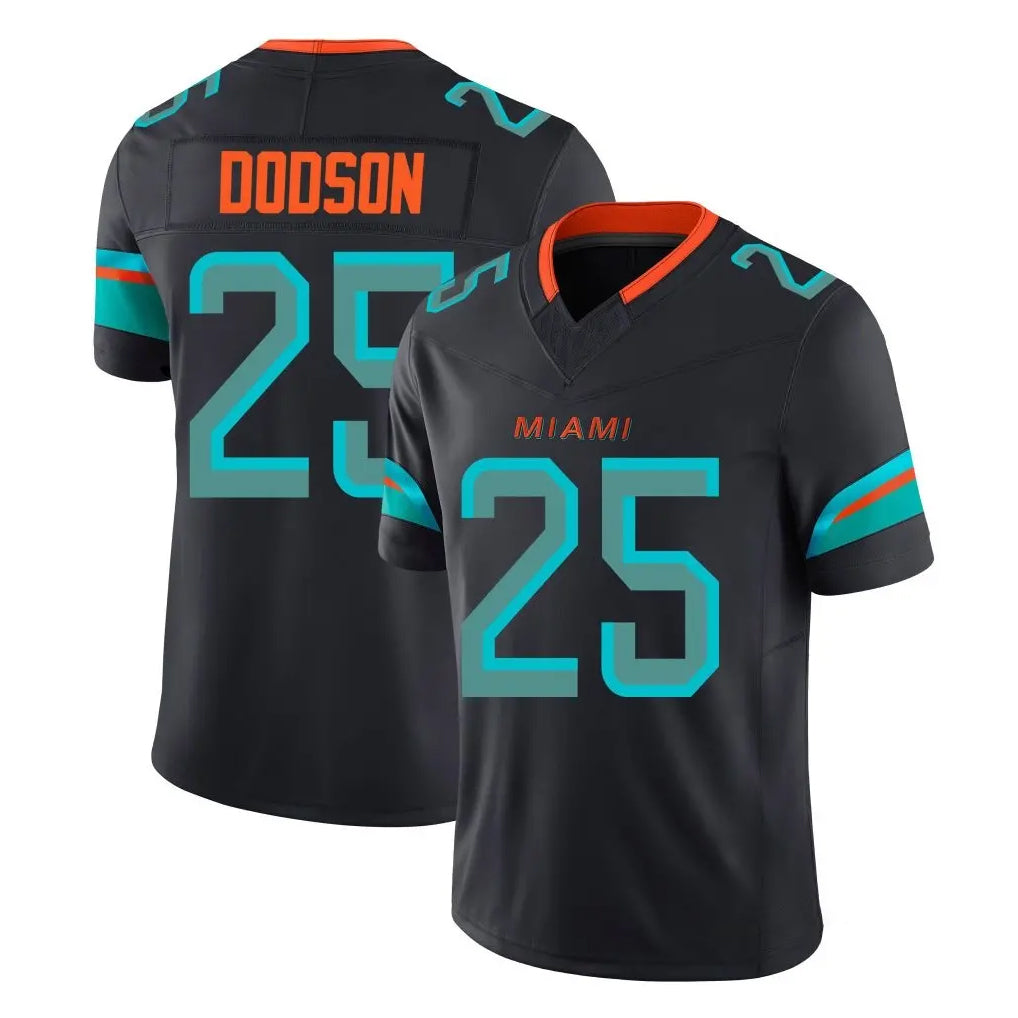 Kooe M.Dolphins #25 Tyrel Dodson Player Black Limited Pitch Rivalries Collection Home Game Stitched Jerseys