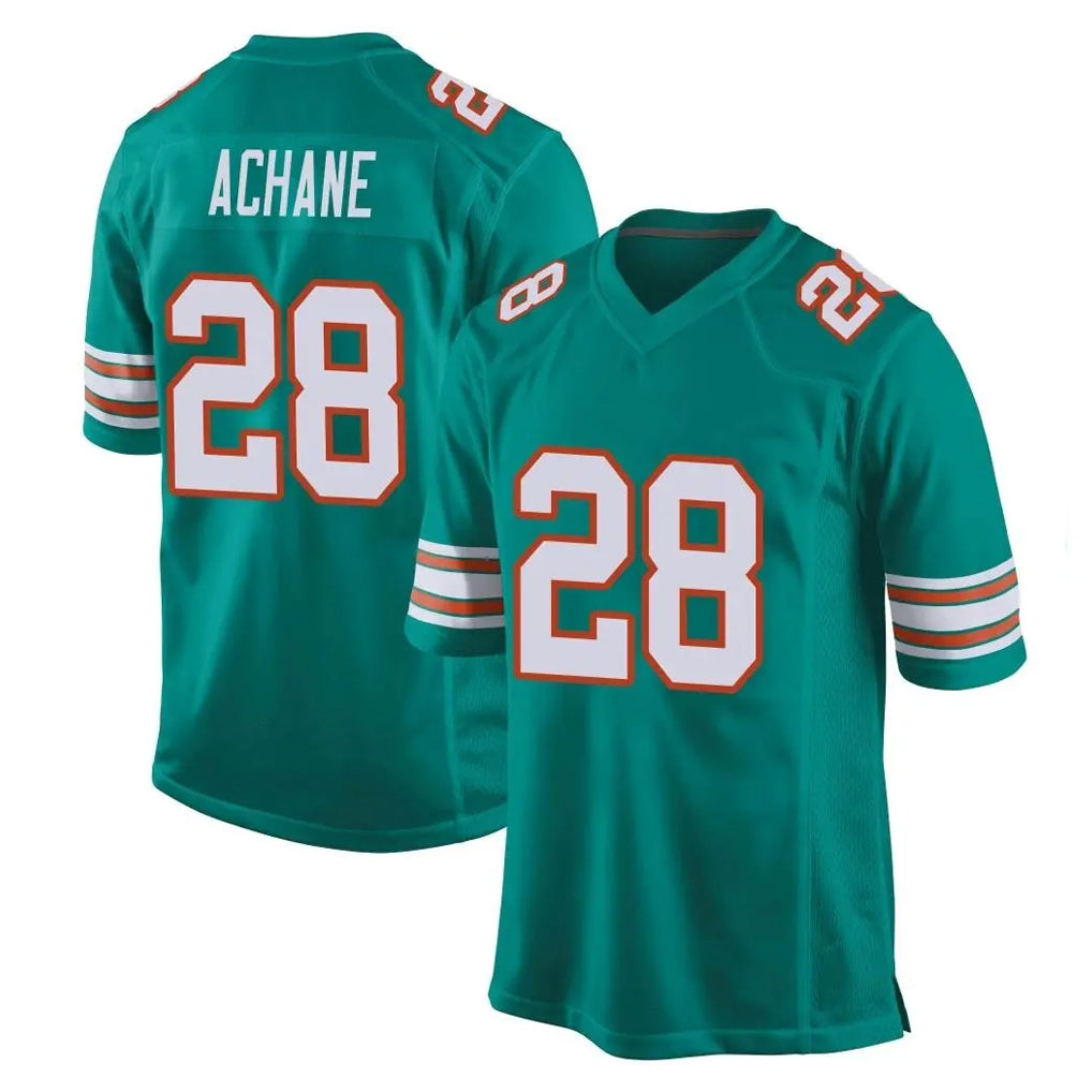 Kooe M.Dolphins #28 De'Von Achane Player Aqua Alternate Home Game Stitched Jerseys