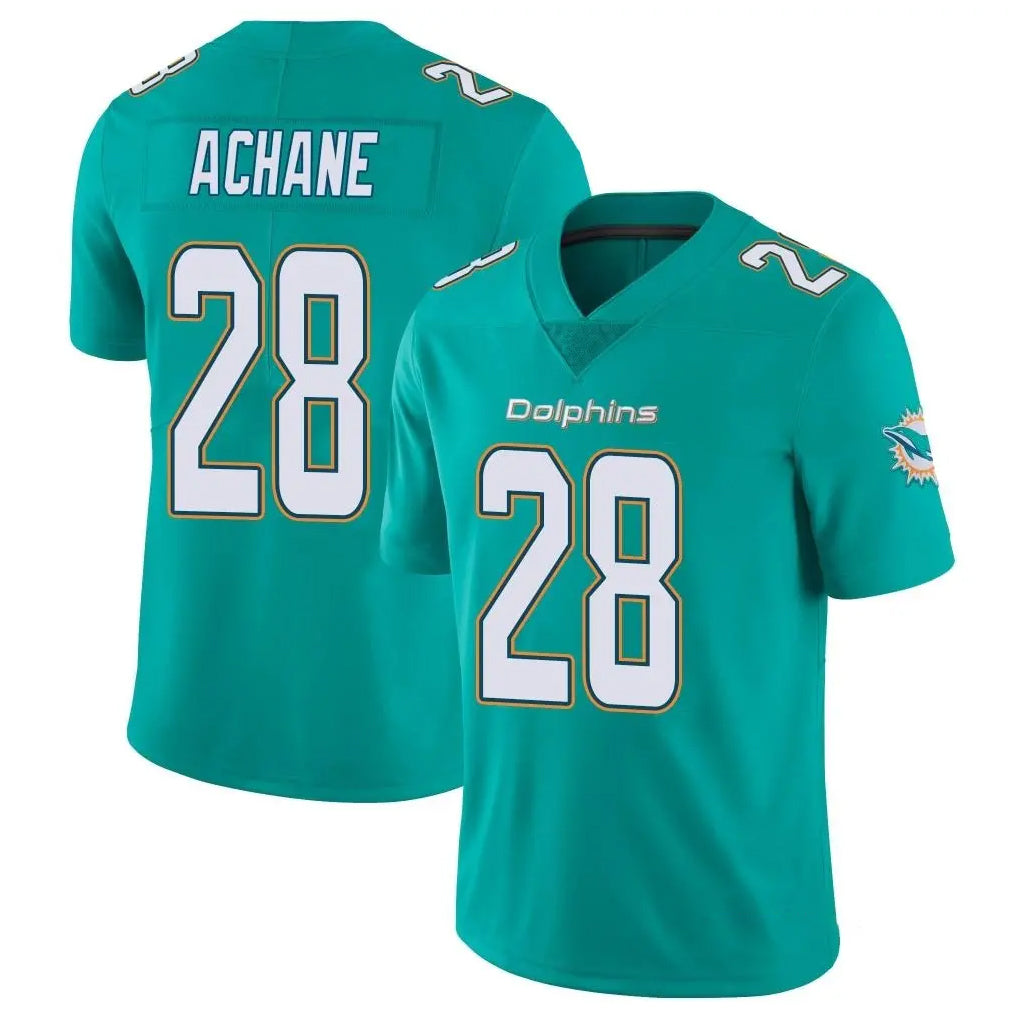 Kooe M.Dolphins #28 De'Von Achane Player Aqua Limited Vapor Untouchable Home Game Stitched Jerseys