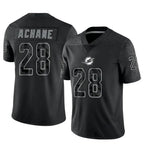 Kooe M.Dolphins #28 De?¡¥Von Achane Player Black RFLCTV Limited Stitched Jerseys