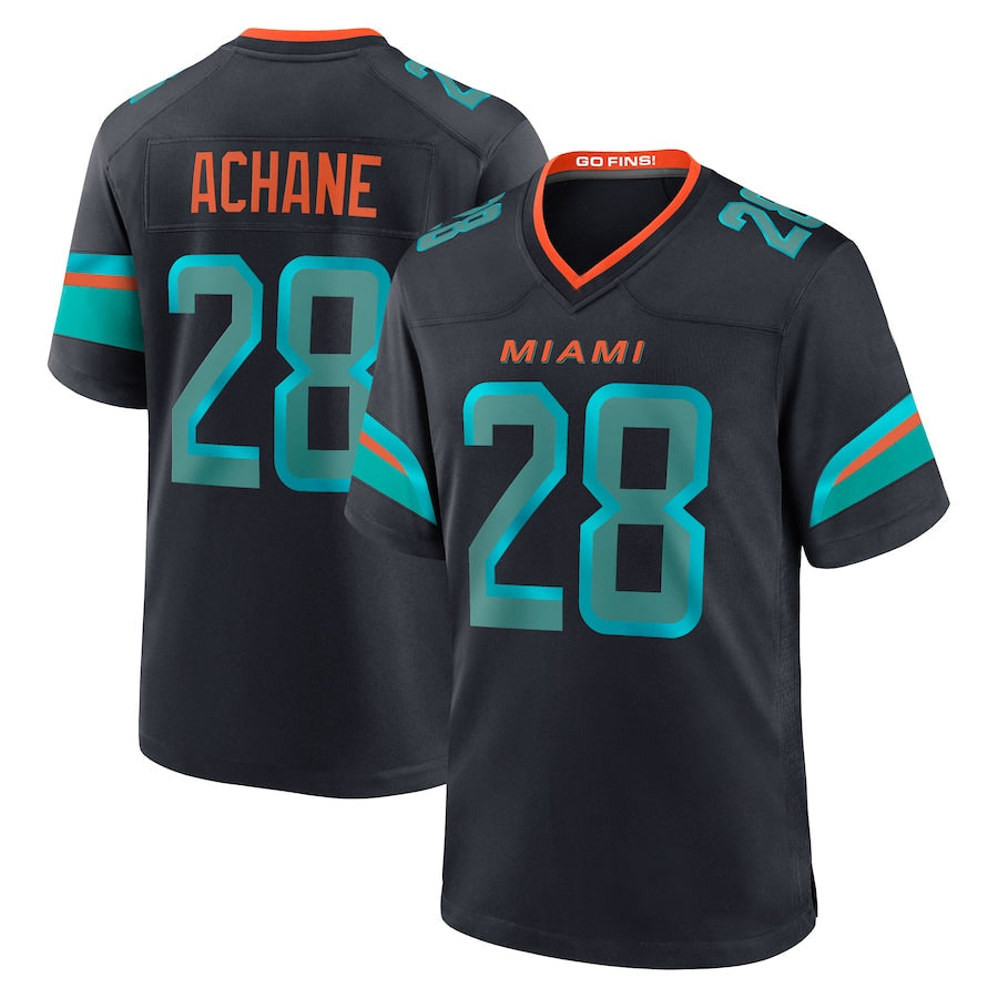 Kooe M.Dolphins #28 De?¡¥Von Achane Player Blue Rivalries Collection Game Stitched Jerseys