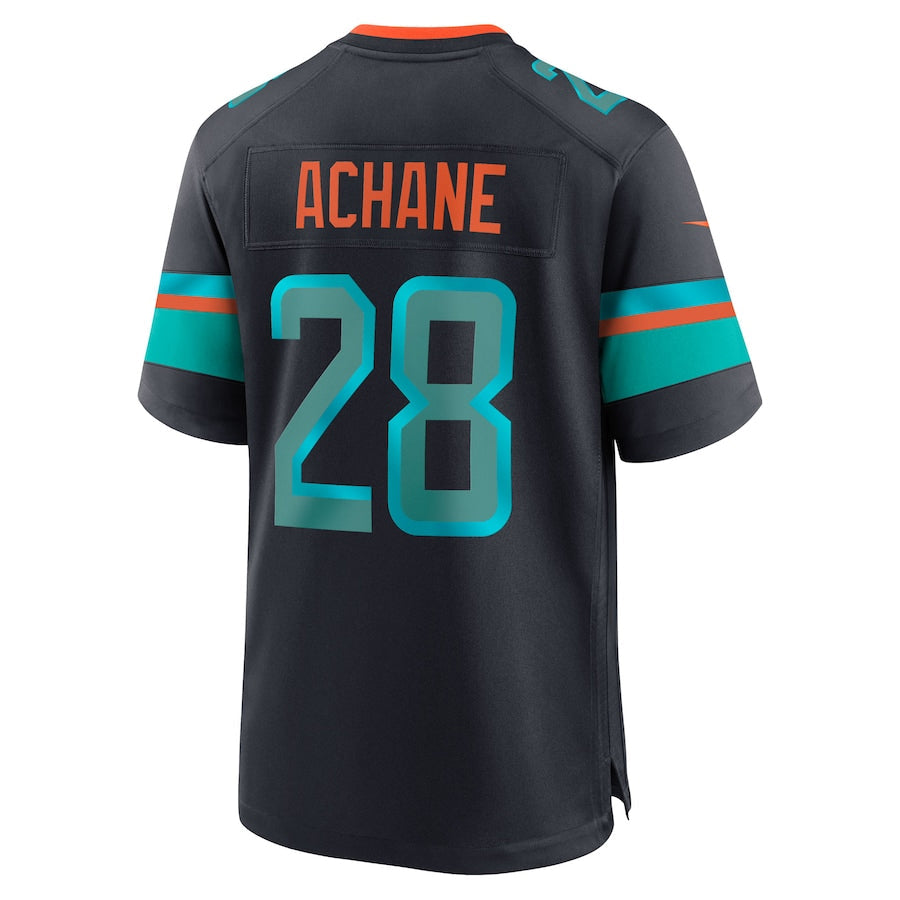 Kooe M.Dolphins #28 De?¡¥Von Achane Player Blue Rivalries Collection Game Stitched Jersey