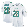 Kooe M.Dolphins #28 De'Von Achane Player White Home Game Stitched Jerseys