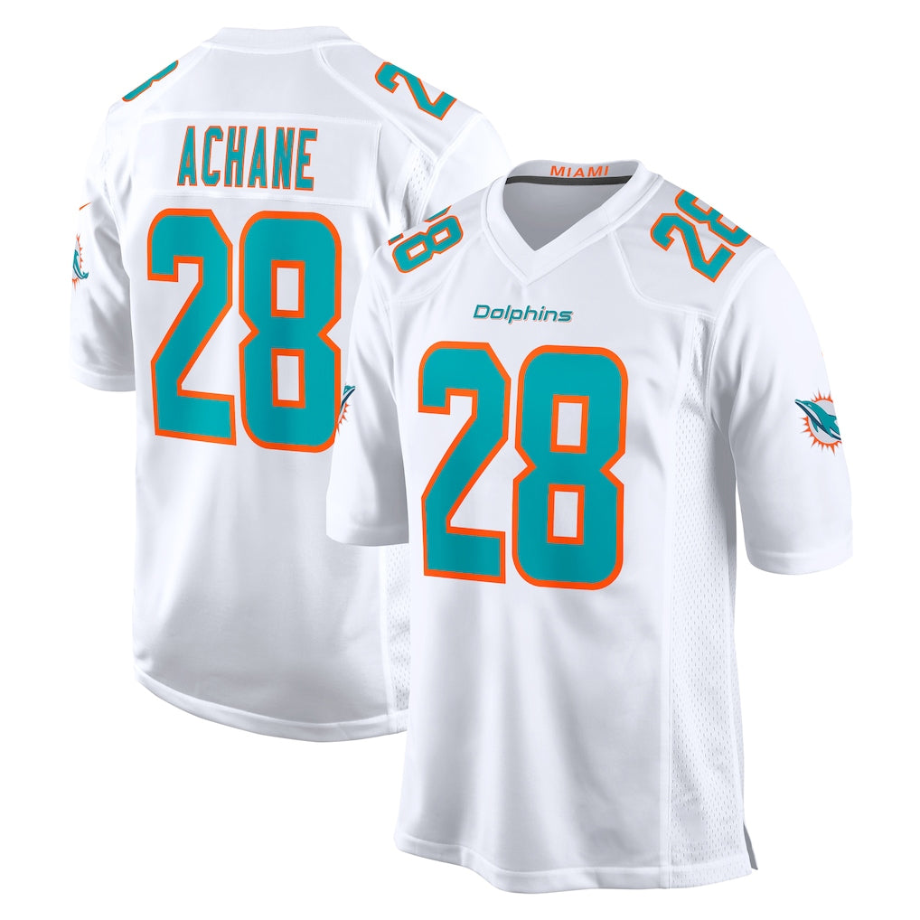Kooe M.Dolphins #28 De'Von Achane Player White Limited Home Game Stitched Jerseys