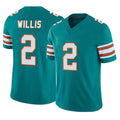 Kooe M.Dolphins #2 Malik Willis Player Aqua Limited Alternate Vapor F.U.S.E. Home Game Stitched Jerseys