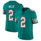 Kooe M.Dolphins #2 Malik Willis Player Aqua Limited Alternate Vapor Untouchable Home Game Stitched Jerseys