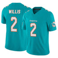 Kooe M.Dolphins #2 Malik Willis Player Aqua Limited Vapor F.U.S.E. Home Game Stitched Jerseys