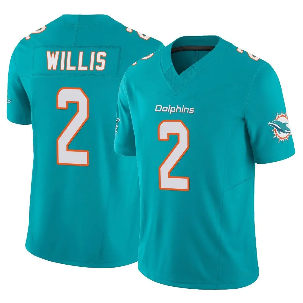 Kooe M.Dolphins #2 Malik Willis Player Aqua Limited Vapor F.U.S.E. Home Game Stitched Jerseys