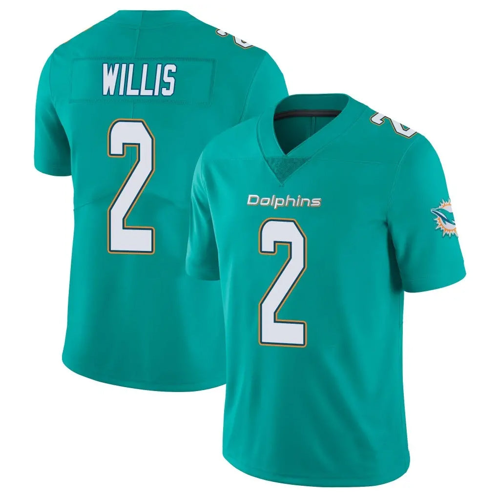 Kooe M.Dolphins #2 Malik Willis Player Aqua Limited Vapor Untouchable Home Game Stitched Jerseys