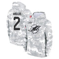 Kooe M.Dolphins #2 Malik Willis Player Arctic Camo Salute to Service Hoodies Limited Game Stitched Jerseys