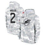 Kooe M.Dolphins #2 Malik Willis Player Arctic Camo Salute to Service Hoodies Limited Game Stitched Jerseys
