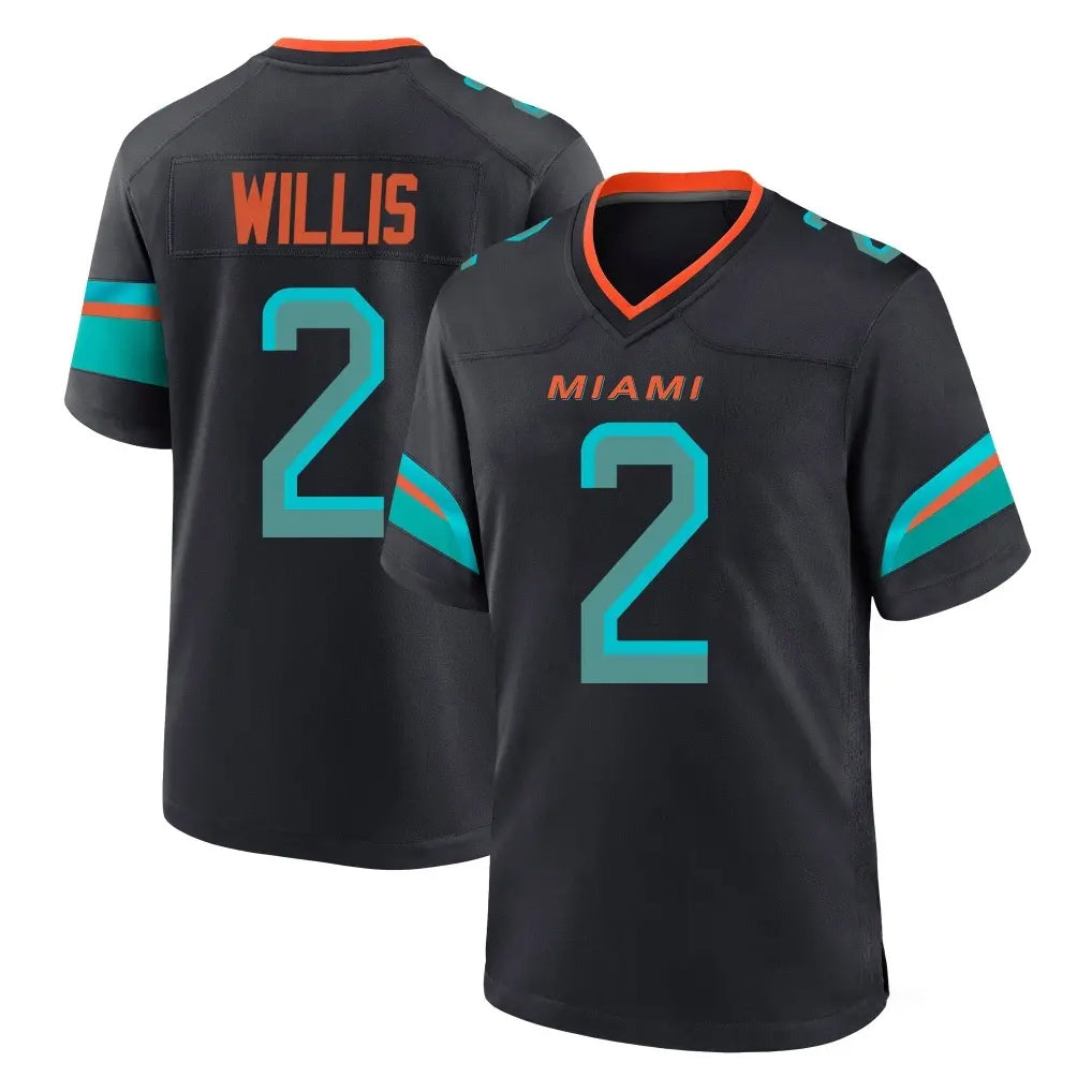 Kooe M.Dolphins #2 Malik Willis Player Black Pitch Rivalries Collection Home Game Stitched Jerseys