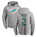 Kooe M.Dolphins #2 Malik Willis Player Gray LOGO Pullover Hoodies Limited Stitched Jerseys