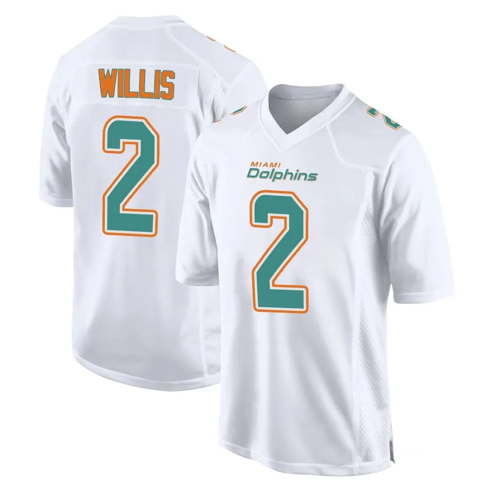 Kooe M.Dolphins #2 Malik Willis Player White Fashion Home Game Stitched Jerseys