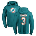 Kooe M.Dolphins #3 Chris Johnson Player Aqua LOGO Pullover Hoodies Limited Stitched Jerseys