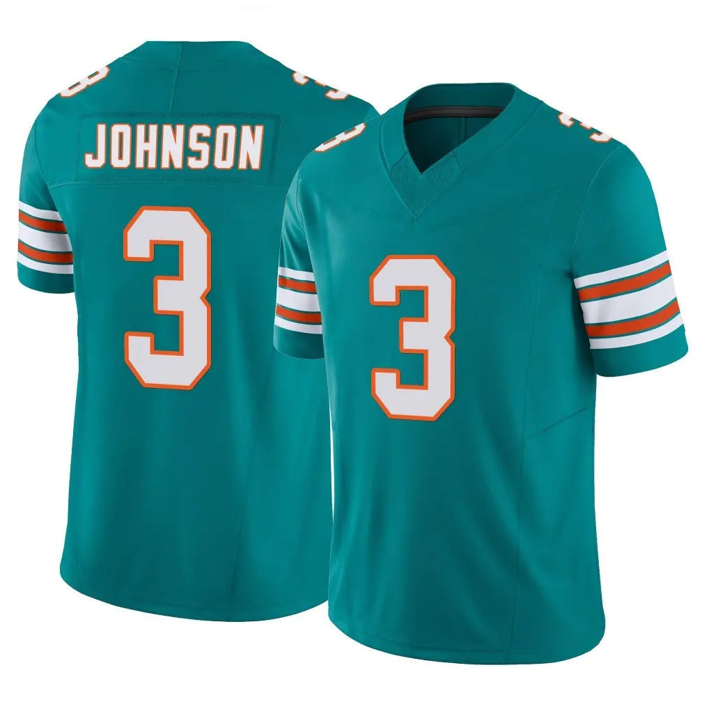Kooe M.Dolphins #3 Chris Johnson Player Aqua Limited Alternate Vapor F.U.S.E. Home Game Stitched Jerseys