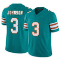 Kooe M.Dolphins #3 Chris Johnson Player Aqua Limited Alternate Vapor F.U.S.E. Home Game Stitched Jerseys