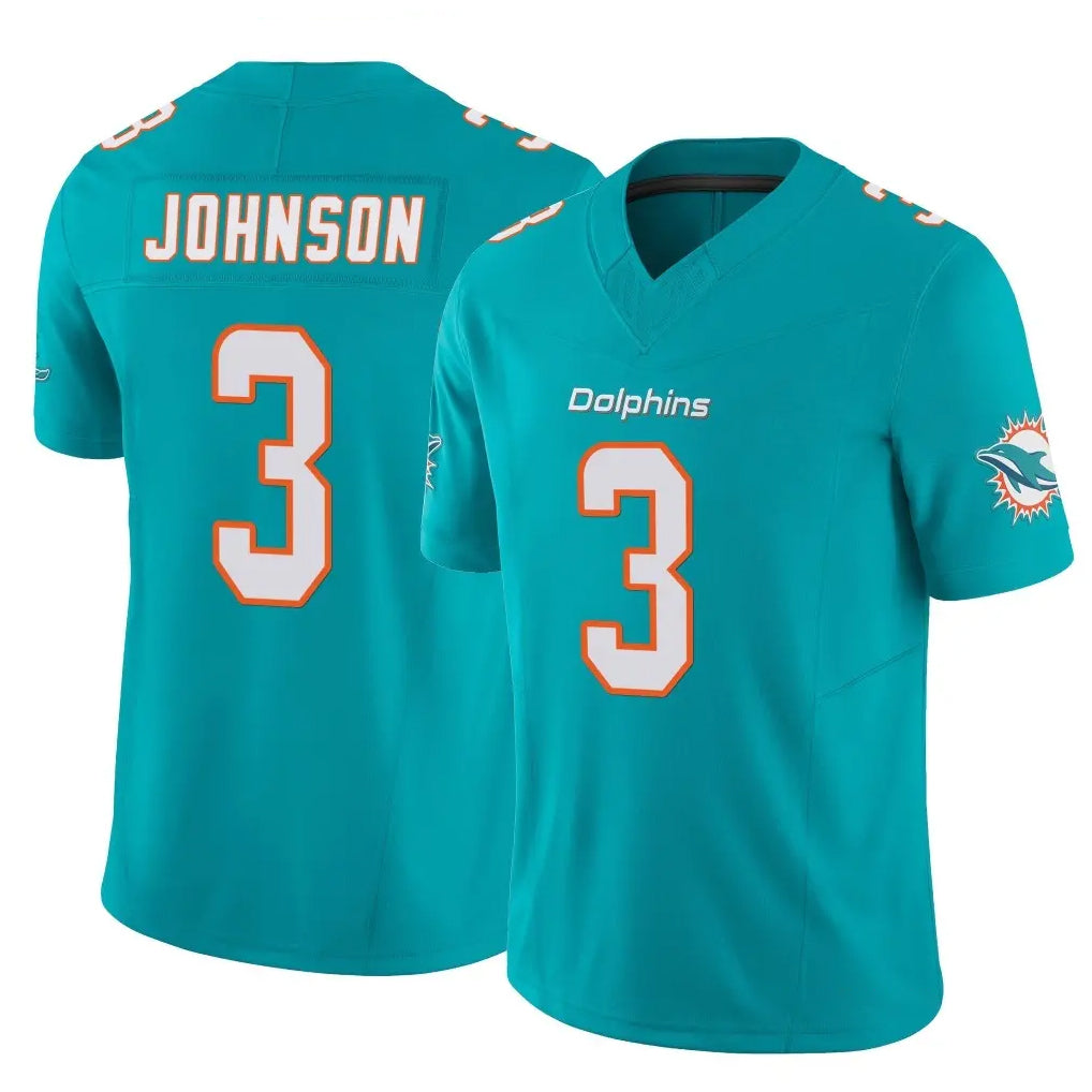 Kooe M.Dolphins #3 Chris Johnson Player Aqua Limited Vapor F.U.S.E. Home Game Stitched Jerseys