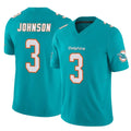 Kooe M.Dolphins #3 Chris Johnson Player Aqua Limited Vapor F.U.S.E. Home Game Stitched Jerseys