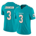 Kooe M.Dolphins #3 Chris Johnson Player Aqua Limited Vapor F.U.S.E. Home Game Stitched Jerseys