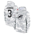 Kooe M.Dolphins #3 Chris Johnson Player Arctic Camo Salute to Service Hoodies Limited Game Stitched Jerseys