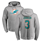 Kooe M.Dolphins #3 Chris Johnson Player Gray LOGO Pullover Hoodies Limited Stitched Jerseys