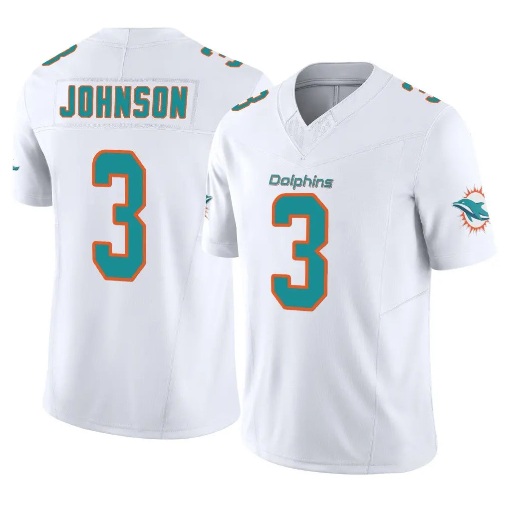 Kooe M.Dolphins #3 Chris Johnson Player White Limited Vapor F.U.S.E. Home Game Stitched Jerseys