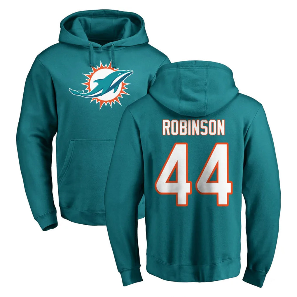 Kooe M.Dolphins #44 Chop Robinson Player Aqua LOGO Pullover Hoodies Limited Stitched Jerseys