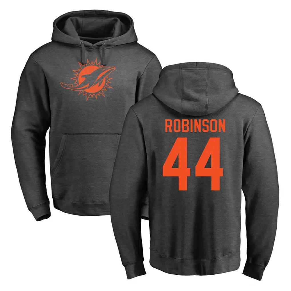 Kooe M.Dolphins #44 Chop Robinson Player Darkgray Pullover Hoodies Limited Stitched Jerseys