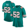 Kooe M.Dolphins #52 Patrick Paul Player Aqua Alternate Home Game Stitched Jerseys