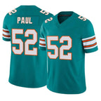Kooe M.Dolphins #52 Patrick Paul Player Aqua Limited Alternate Vapor F.U.S.E. Home Game Stitched Jerseys