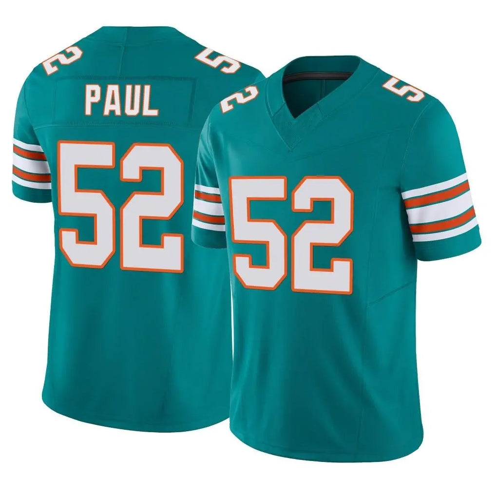 Kooe M.Dolphins #52 Patrick Paul Player Aqua Limited Alternate Vapor F.U.S.E. Home Game Stitched Jerseys