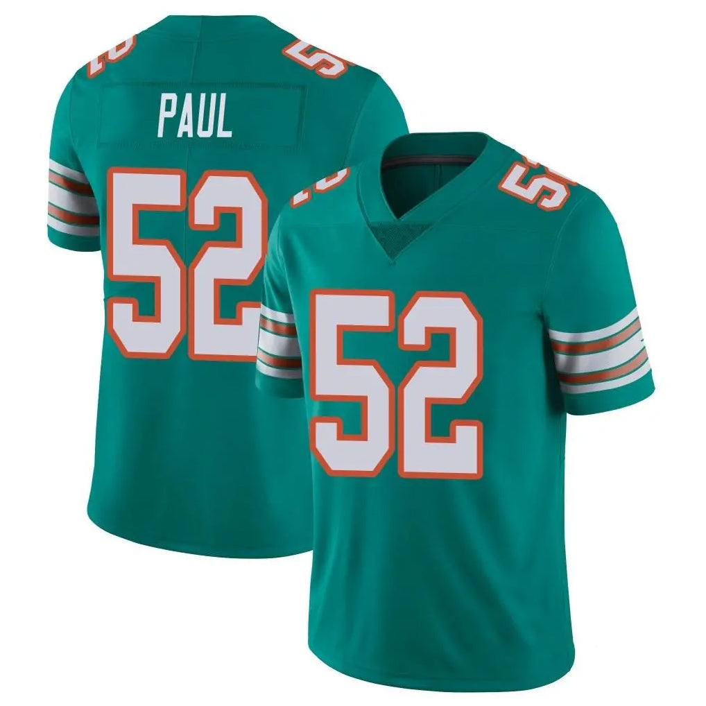 Kooe M.Dolphins #52 Patrick Paul Player Aqua Limited Alternate Vapor Untouchable Home Game Stitched Jerseys