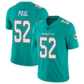 Kooe M.Dolphins #52 Patrick Paul Player Aqua Limited Vapor Untouchable Home Game Stitched Jerseys