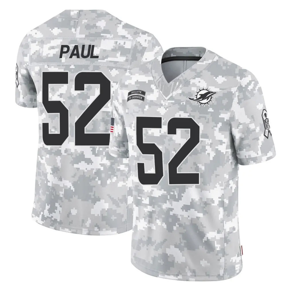 Kooe M.Dolphins #52 Patrick Paul Player Arctic Camo Salute To Service Limited Game Stitched Jerseys