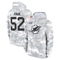 Kooe M.Dolphins #52 Patrick Paul Player Arctic Camo Salute to Service Hoodies Limited Game Stitched Jerseys