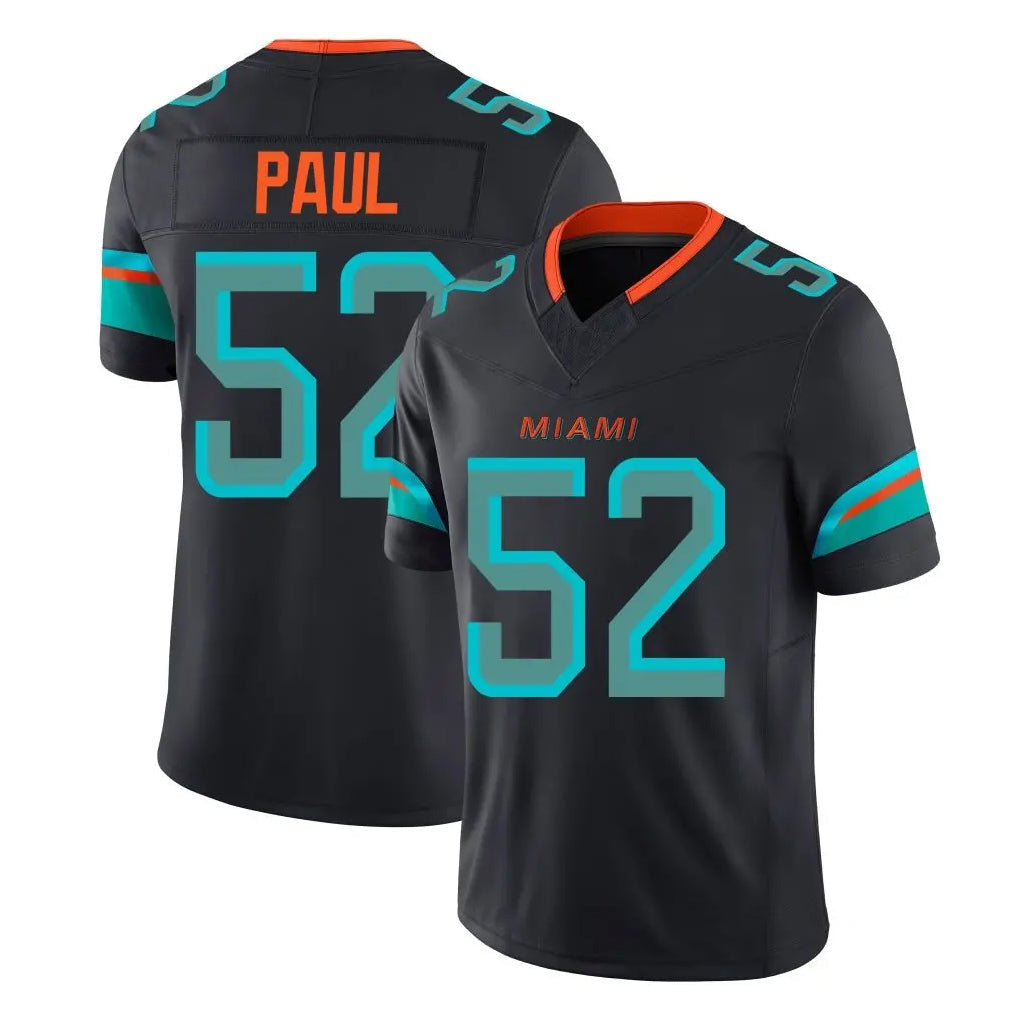 Kooe M.Dolphins #52 Patrick Paul Player Black Limited Pitch Rivalries Collection Home Game Stitched Jerseys
