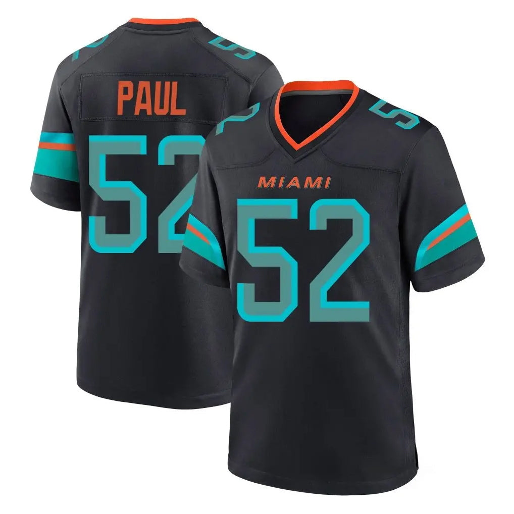 Kooe M.Dolphins #52 Patrick Paul Player Black Pitch Rivalries Collection Home Game Stitched Jerseys