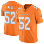 Kooe M.Dolphins #52 Patrick Paul Player Orange Limited Home Game Stitched Jerseys